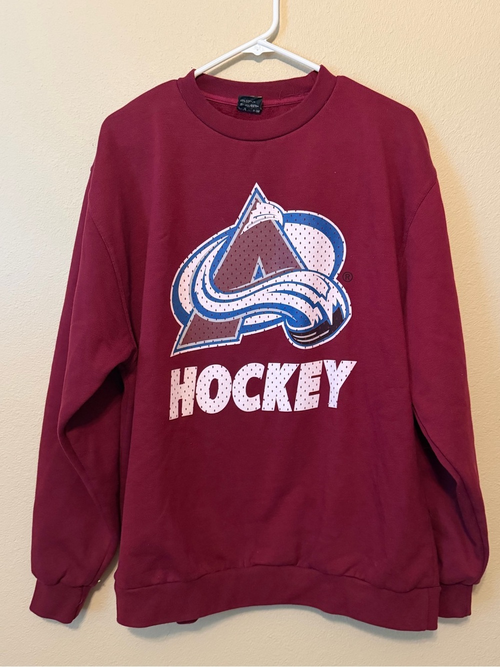 Vintage Colorado Avalanche Crewneck Sweatshirt XL Maroon Burgundy NHL Hockey